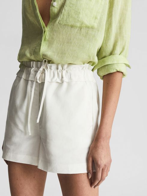 Reiss Macey Linen Pull On Shorts - REISS