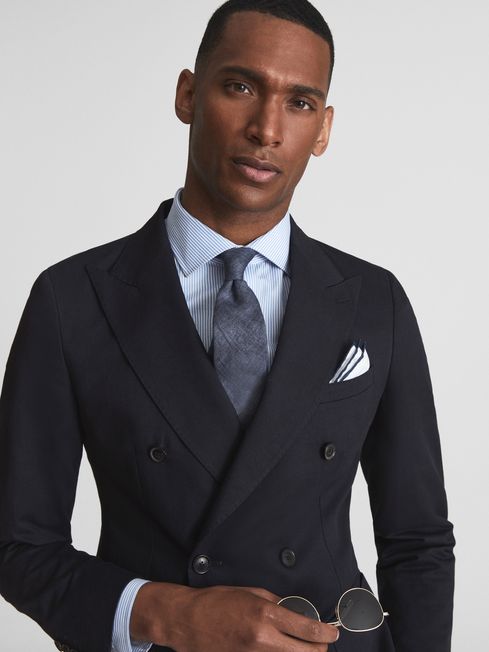 Mens double store breasted linen blazer