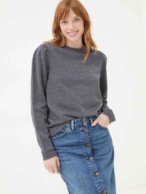 Grey Charcoal Sparkle Crew Sweater