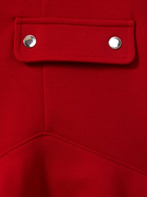 Teen Fit-and-Flare Pocket Detail Dress in Red