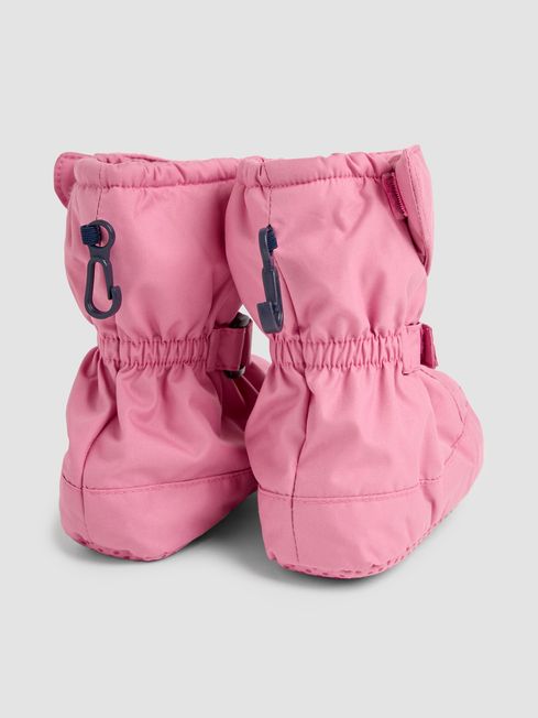 Dusty Pink Fleece Lined Booties JoJo Maman Bebe