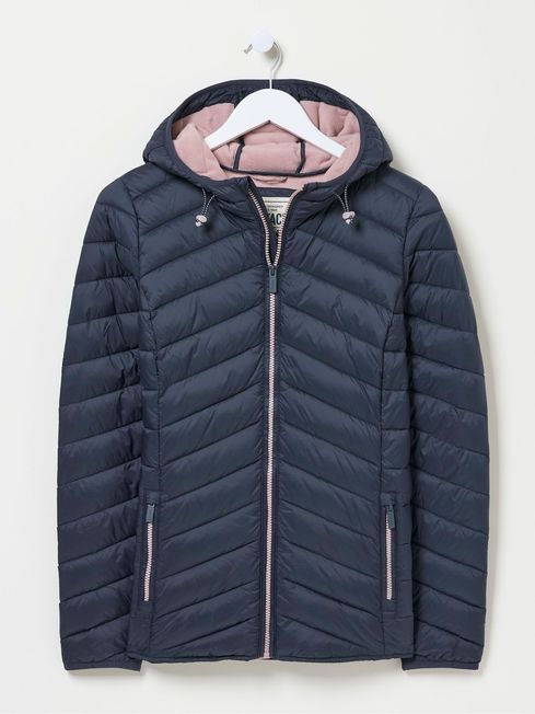 Navy lightweight puffer jacket deals