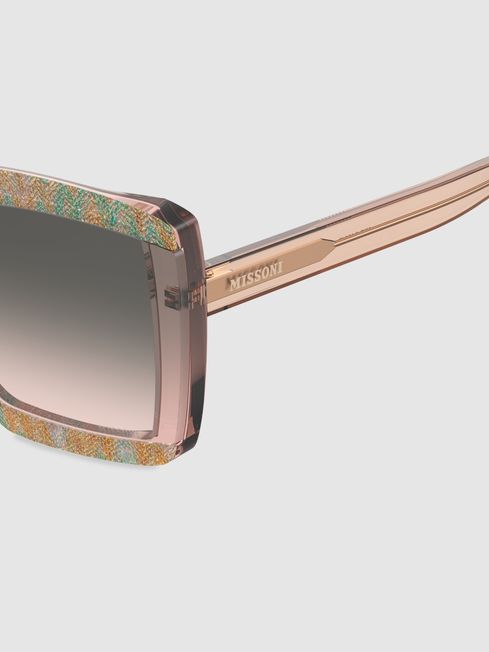 Missoni Eyewear Transparent Pattern Sunglasses in Pink/Green