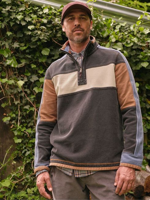 Airlie Washed Black Panel Sweatshirt FatFace