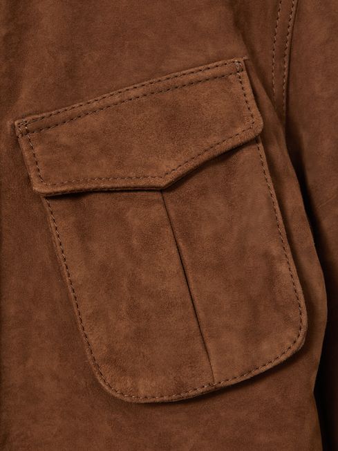 Oscar Jacobson Single Breasted Workwear Jacket in Brown