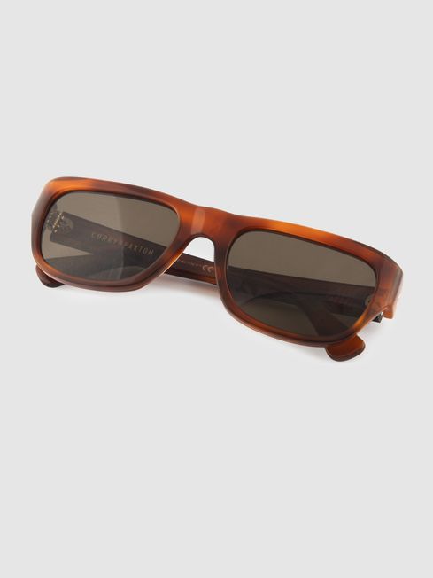 Curry and Paxton Rectangular Sunglasses in Light Tortoise