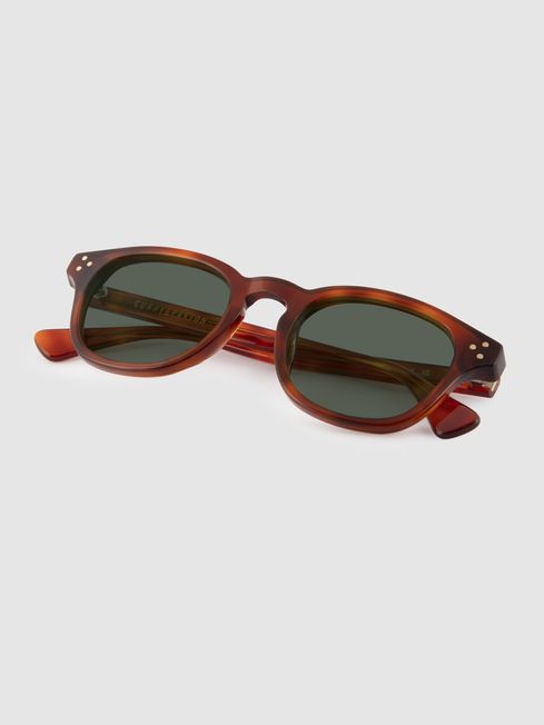 Curry and Paxton Rounded Acetate Sunglasses in Light Tortoise