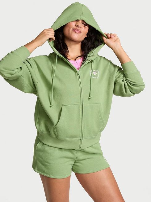 Wild Grass Green Beverly Hills Zip Up Ivy Fleece Full Zip Hoodie Victoria s Secret
