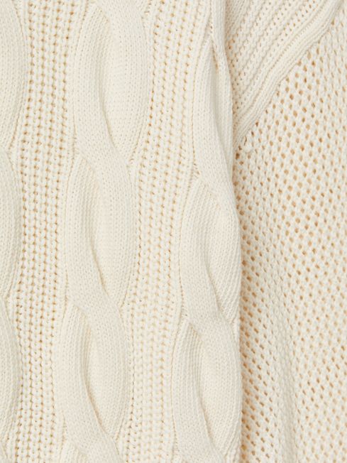 Paige Cotton Blend Knitted Jumper in Ivory