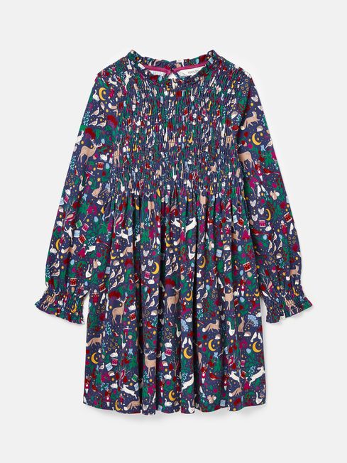 Girls Gracie 12 Days of Christmas Printed Jersey Dress Joules