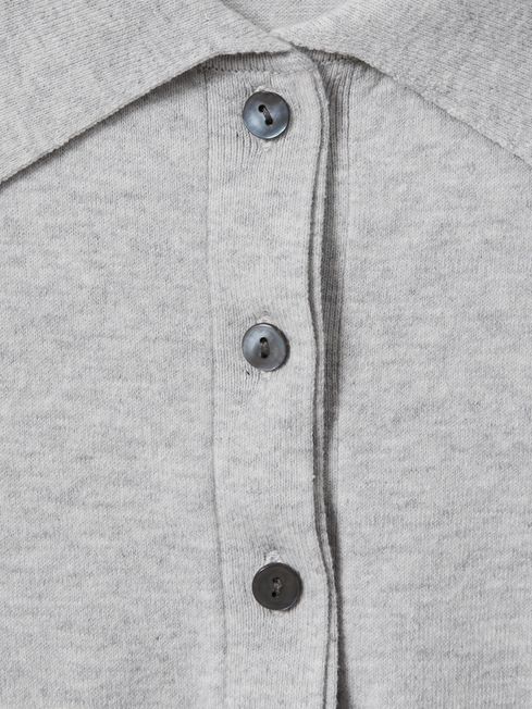 Cotton Blend Polo Shirt in Grey