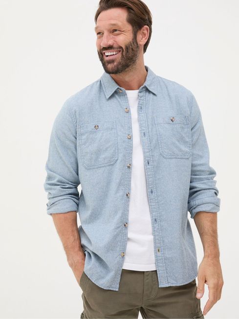 Blue Long Sleeve Malton Shirt FatFace