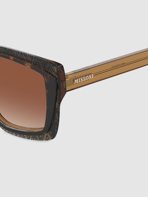 Missoni Eyewear Square Detail Sunglasses in Brown
