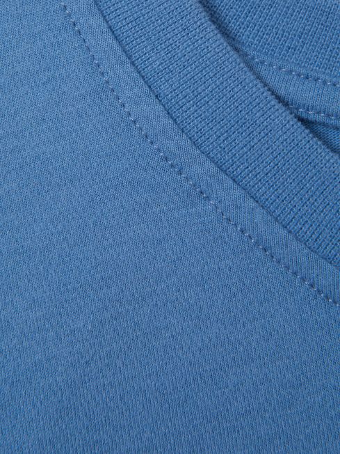 Cotton Crew Neck T-Shirt in Blue