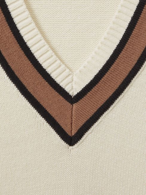 The Upside Knitted V-Neck Vest in Cream