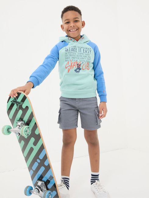 Green Skate Graphic Popover Hoodie FatFace