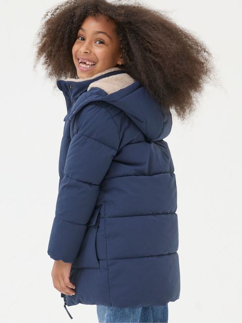 Letty Navy Blue Longline Padded Jacket FatFace