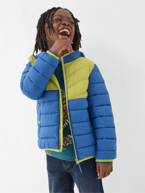 Buy Harry Cobalt Blue Hooded Padded Jacket from the FatFace online shop