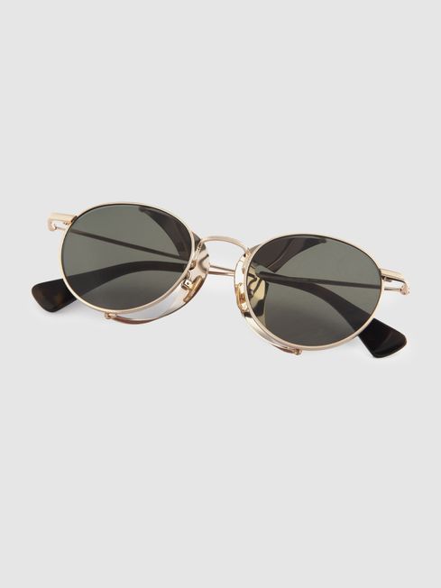 Curry and Paxton Side Shield Sunglasses in Tan