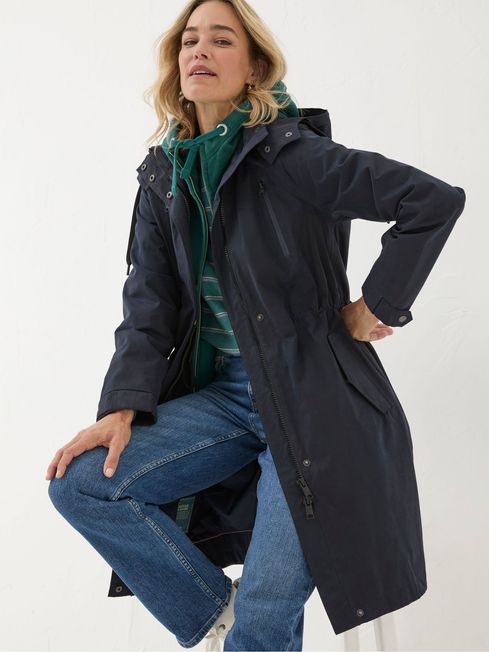 Juno Navy Waterproof Long Coat FatFace