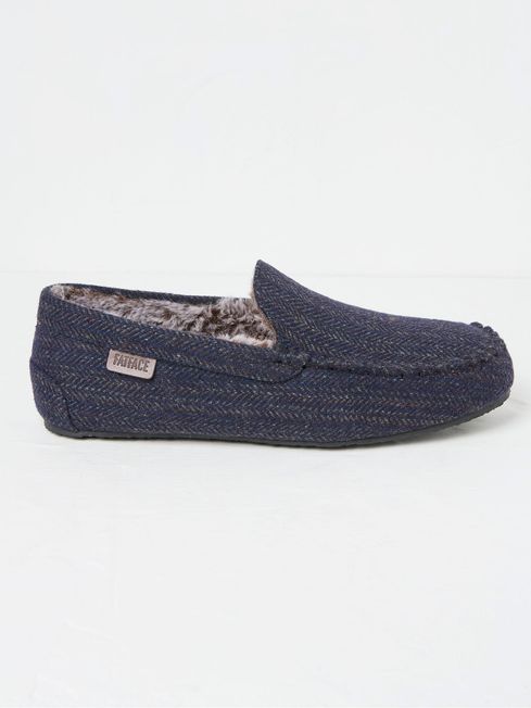 Noah Navy Blue Check Moccasins