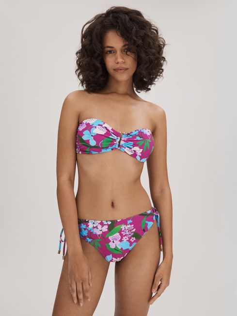 Florere Printed Bandeau Bikini Top in Multi