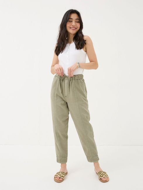 Green tapered cargo pants sale