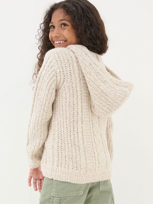 Alicia Cream Knit Hoodie FatFace
