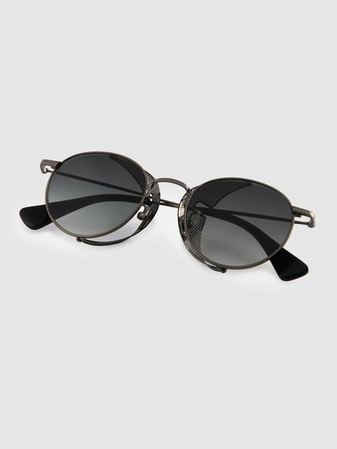 Curry and Paxton Side Shield Sunglasses in Gunmetal
