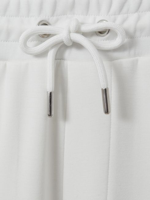 Interlock Jersey Drawstring Shorts in White
