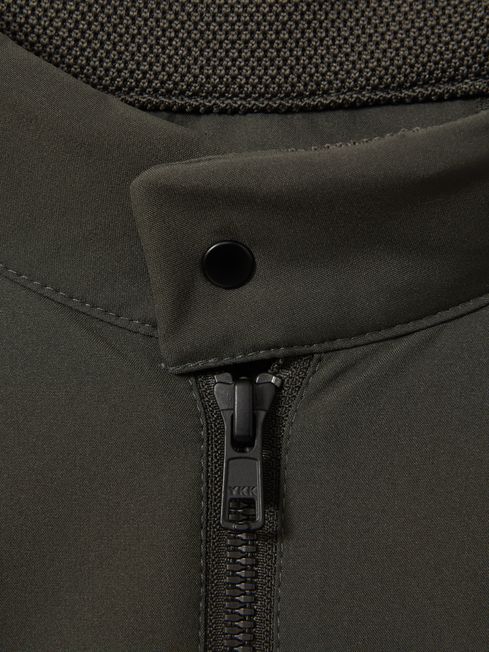 Scandinavian Edition Waterproof Harrington-Style Jacket in Dark Olive