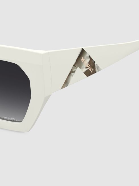 Missoni Eyewear Chunky Cat Eye Sunglasses in Artic White