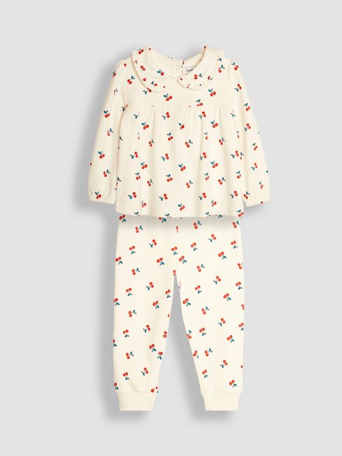 Cream Pretty Cherry Pyjamas JoJo Maman Bebe
