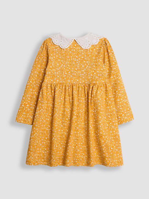 Mustard broderie dress clearance