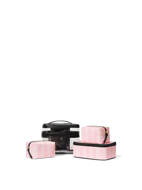 Victoria's Secret Iconic Stripe Pink 4 in 1 Makeup Bag