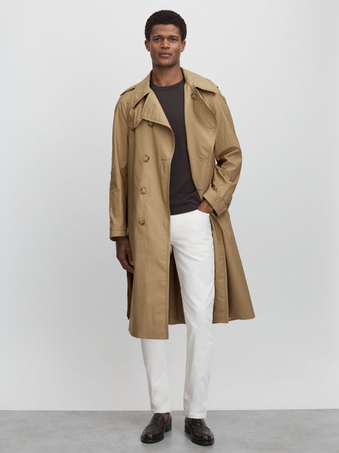 Cotton trench coat store