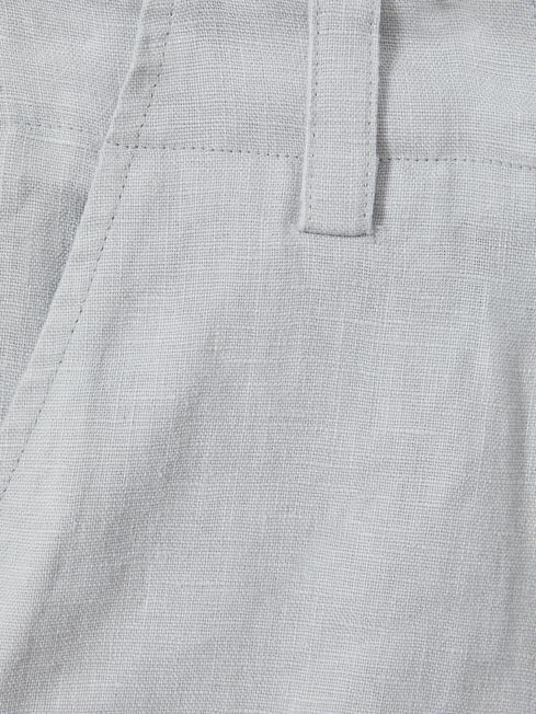 Junior Linen Loose Fit Shorts in Blue