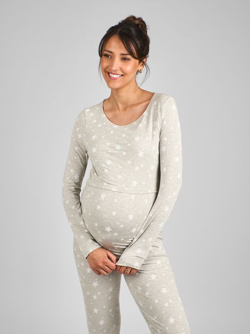 Grey Maternity and Nursing Pyjamas Set JoJo Maman Bebe