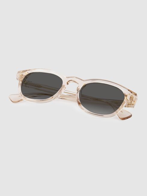 Curry and Paxton Rounded Acetate Sunglasses in Champagne