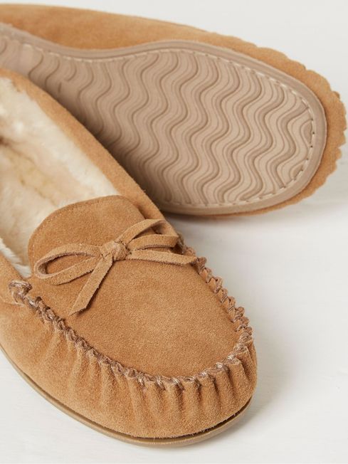 Fat face leather moccasins top