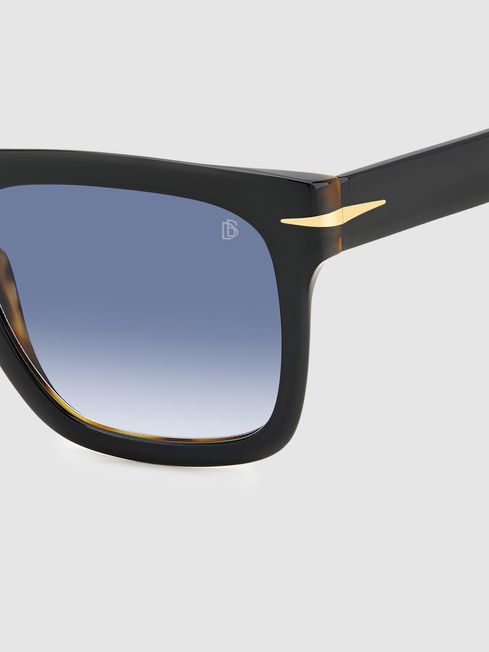 David Beckham Eyewear by Square Sunglasses in Black/Blue
