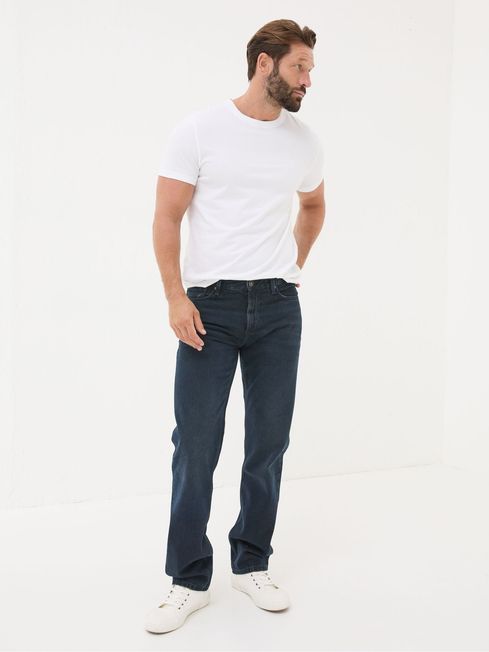 Denim Dark Blue Straight Fit 100 Cotton Jeans FatFace