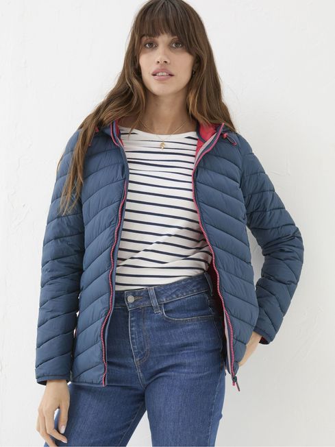 Ruby Teal Blue Lightweight Puffer Jacket FatFace