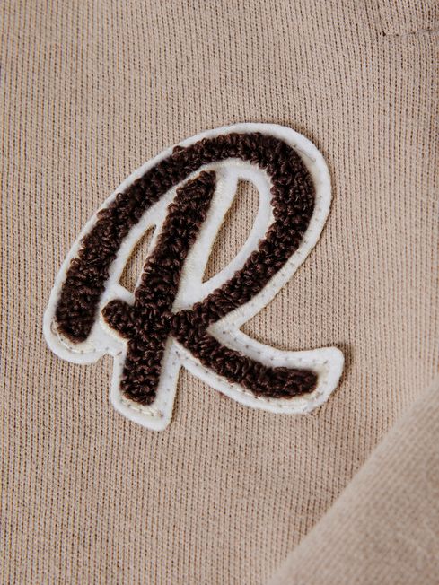 Senior Garment Dyed Logo Joggers in Taupe