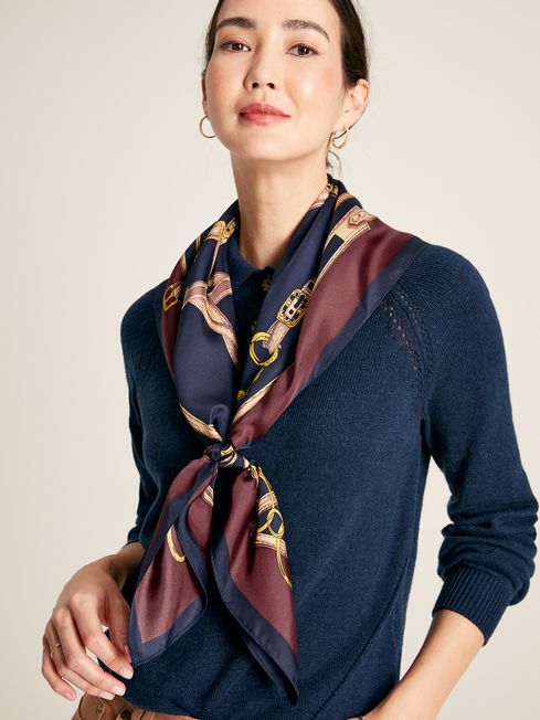 Joules Bloomfield Burnt Orange Silk Square Scarf