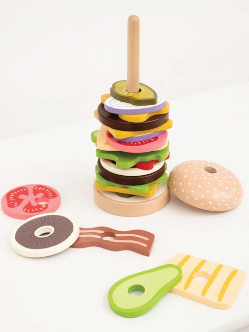 Wooden burger toy deals