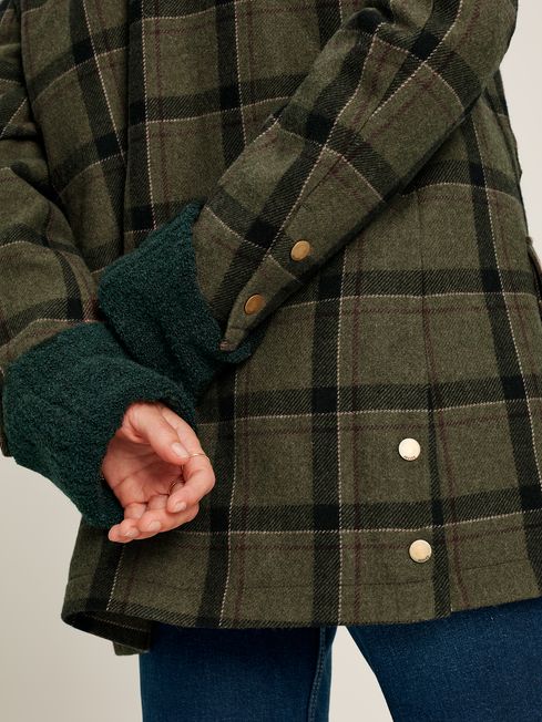 Joules dark green tweed field coat new arrivals