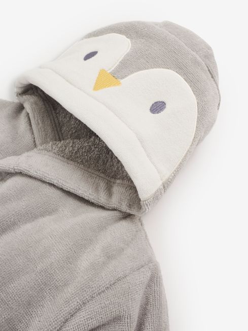 Buy Penguin Cotton Dressing Gown in Grey from the JoJo Maman Bebe UK online shop