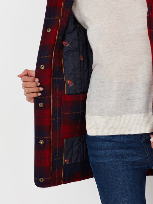Joules red cheap tweed bag