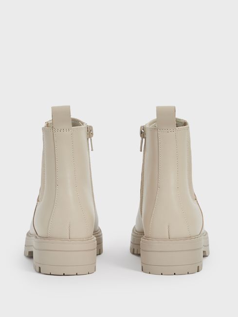 Reiss Nude Thea Leather Chelsea Boots